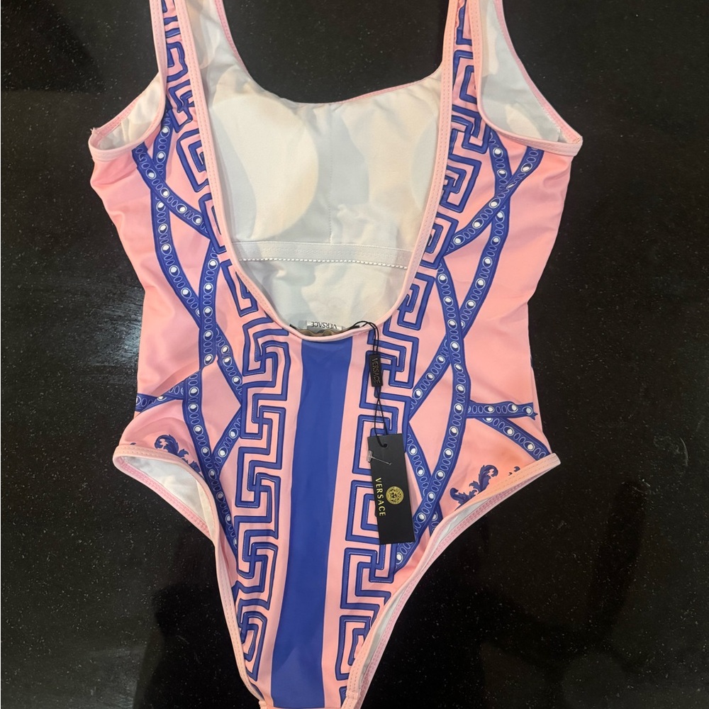 Pink and Blue Printed One-Piece Swim - Picture 9 of 9